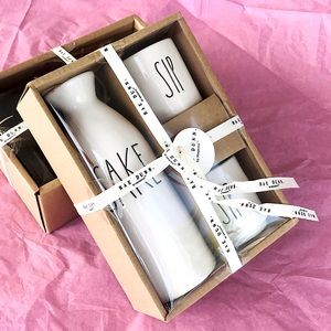 🆕Rae Dunn Artisan Collection 3pc SAKE SIP Boxed Gift Set (White)